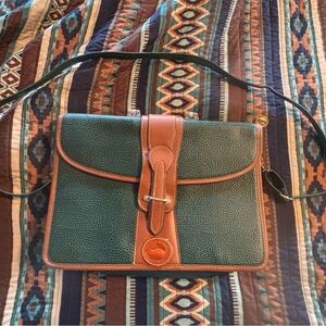 Dooney & Bourke Green and Brown Leather Bag